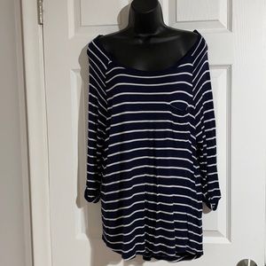 NEW Divided H&M Basic Striped Navy Top Sz M